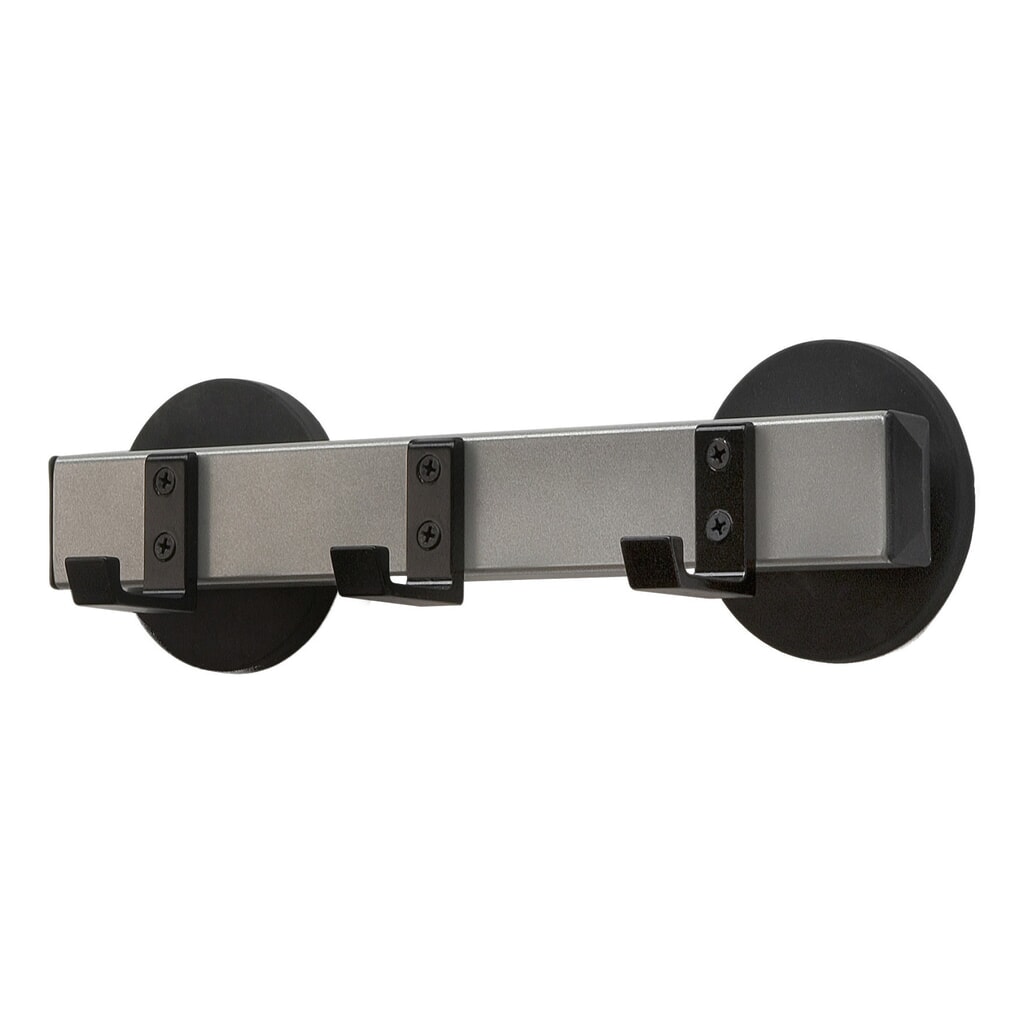 Imagen del producto: Perchero de pared, magnético, 3 ganchos, negro, gris aluminio