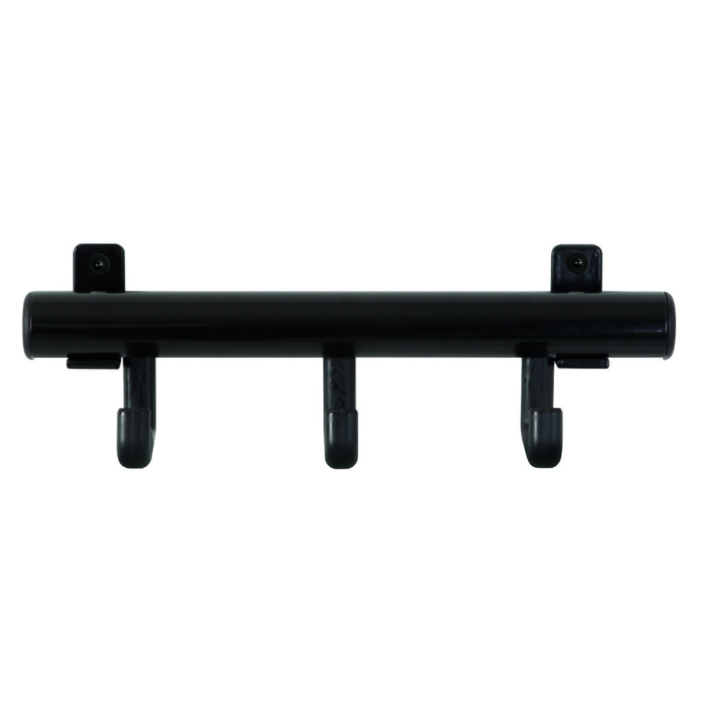 Imagen del producto: Perchero de pared Techno, atornillable, 3 ganchos, negro