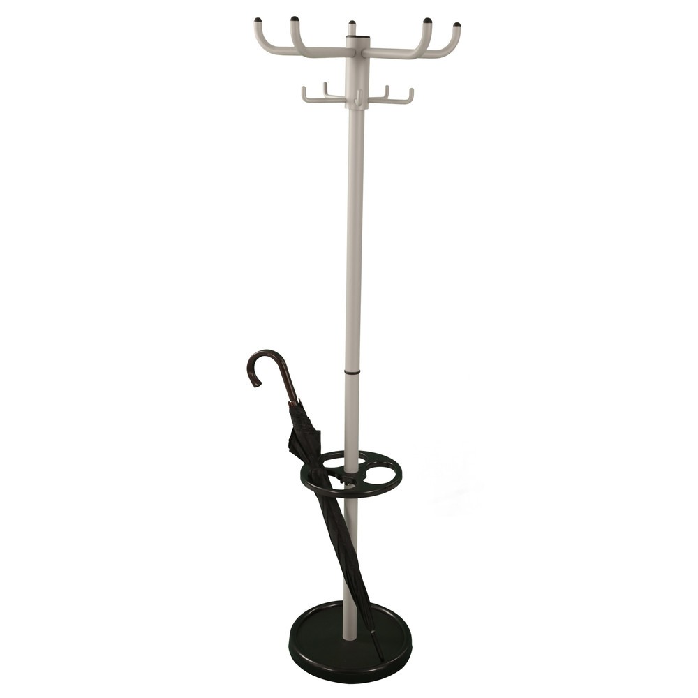Número de imagen del producto 5: Perchero de pie, 10 ganchos, con paragüero, gris, negro