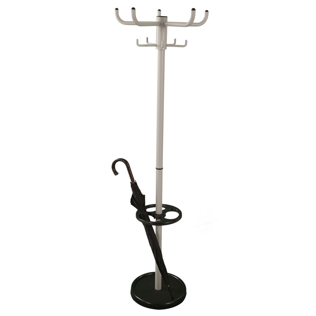 Número de imagen del producto 5: Perchero de pie, 10 ganchos, con paragüero, gris, negro