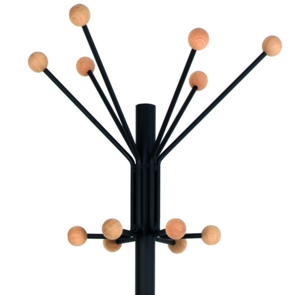 Número de imagen del producto 2: Perchero de pie Giant, 12 ganchos con pomo de madera, negro