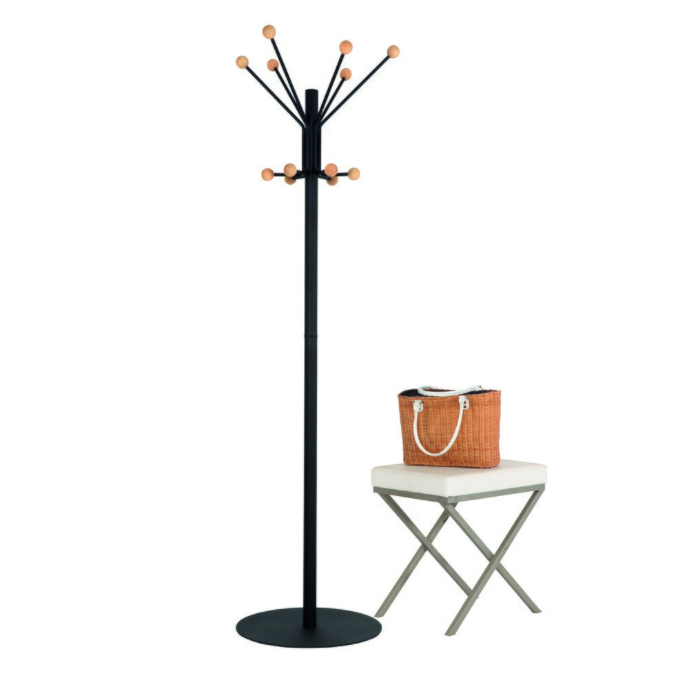 Número de imagen del producto 3: Perchero de pie Giant, 12 ganchos con pomo de madera, negro