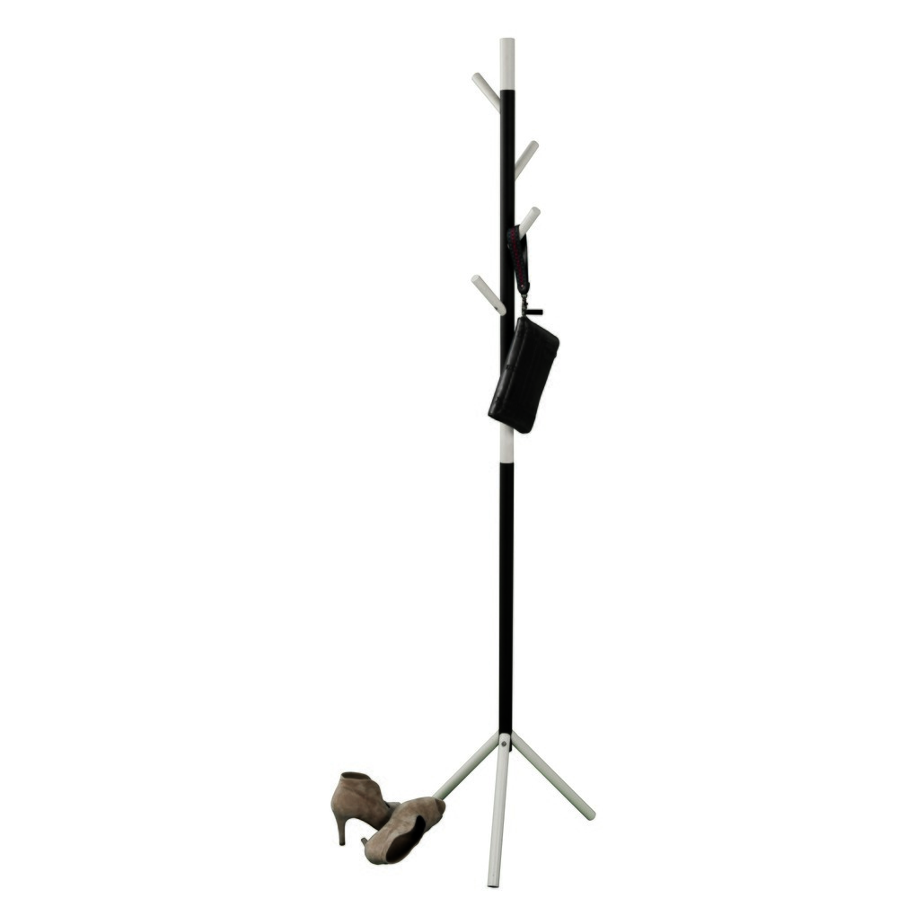 Número de imagen del producto 4: Perchero de pie Linair, 4 ganchos, negro, blanco