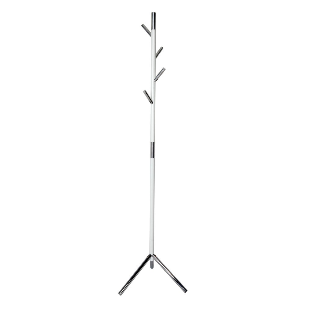 Número de imagen del producto 1: Perchero de pie Linair, 4 ganchos, blanco, cromado