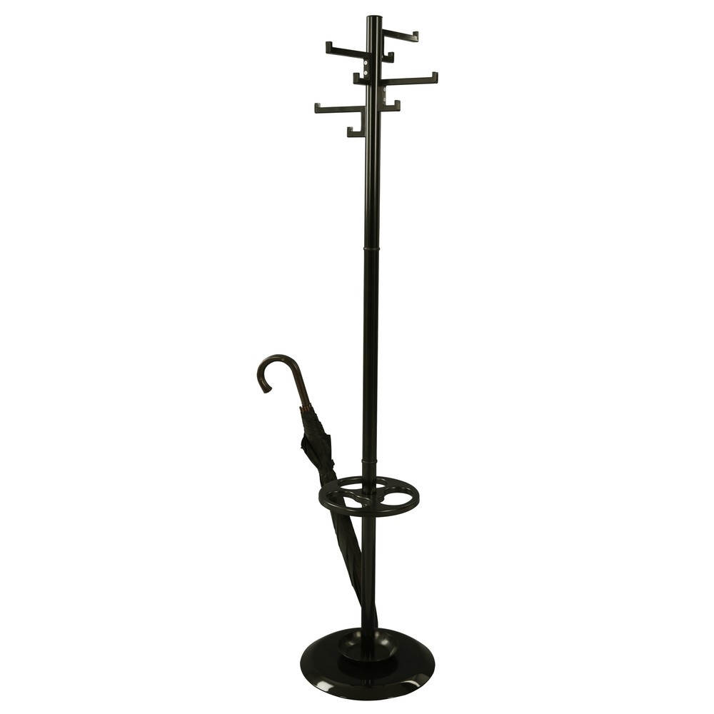 Número de imagen del producto 4: Perchero de pie de porcelana, 4 ganchos dobles, negro