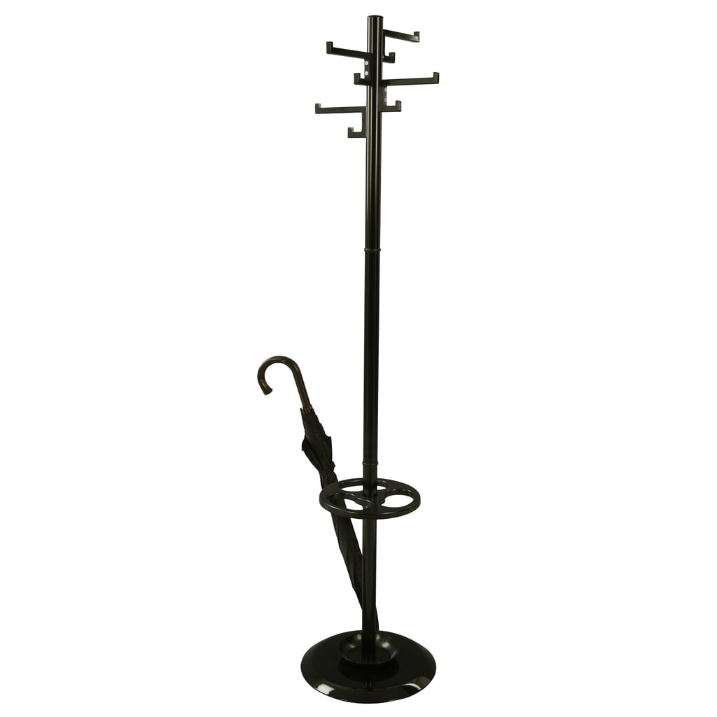 Número de imagen del producto 4: Perchero de pie de porcelana, 4 ganchos dobles, negro