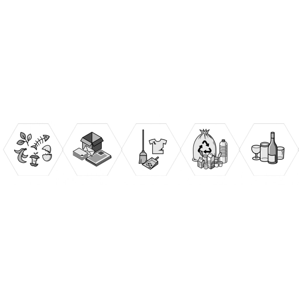 Juego de pictogramas stumpf® Sixco = 5 motivos, impresos en negro Imagen del producto: Juego de pictogramas stumpf® Sixco = 5 motivos, impresos en negro