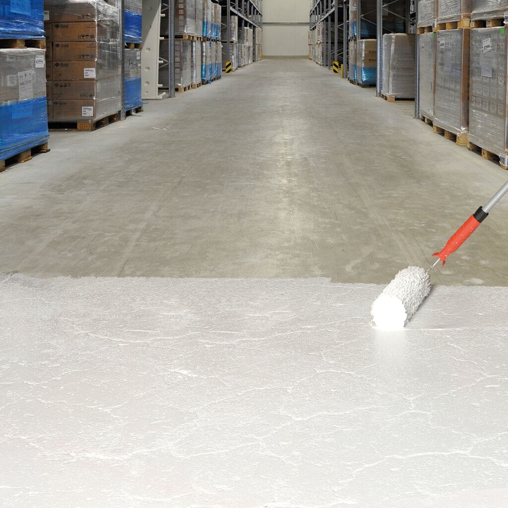 Imagen del producto: Pintura para suelos PROline-paint antideslizante, 5l, granulado muy fino, RAL 7030, gris piedra