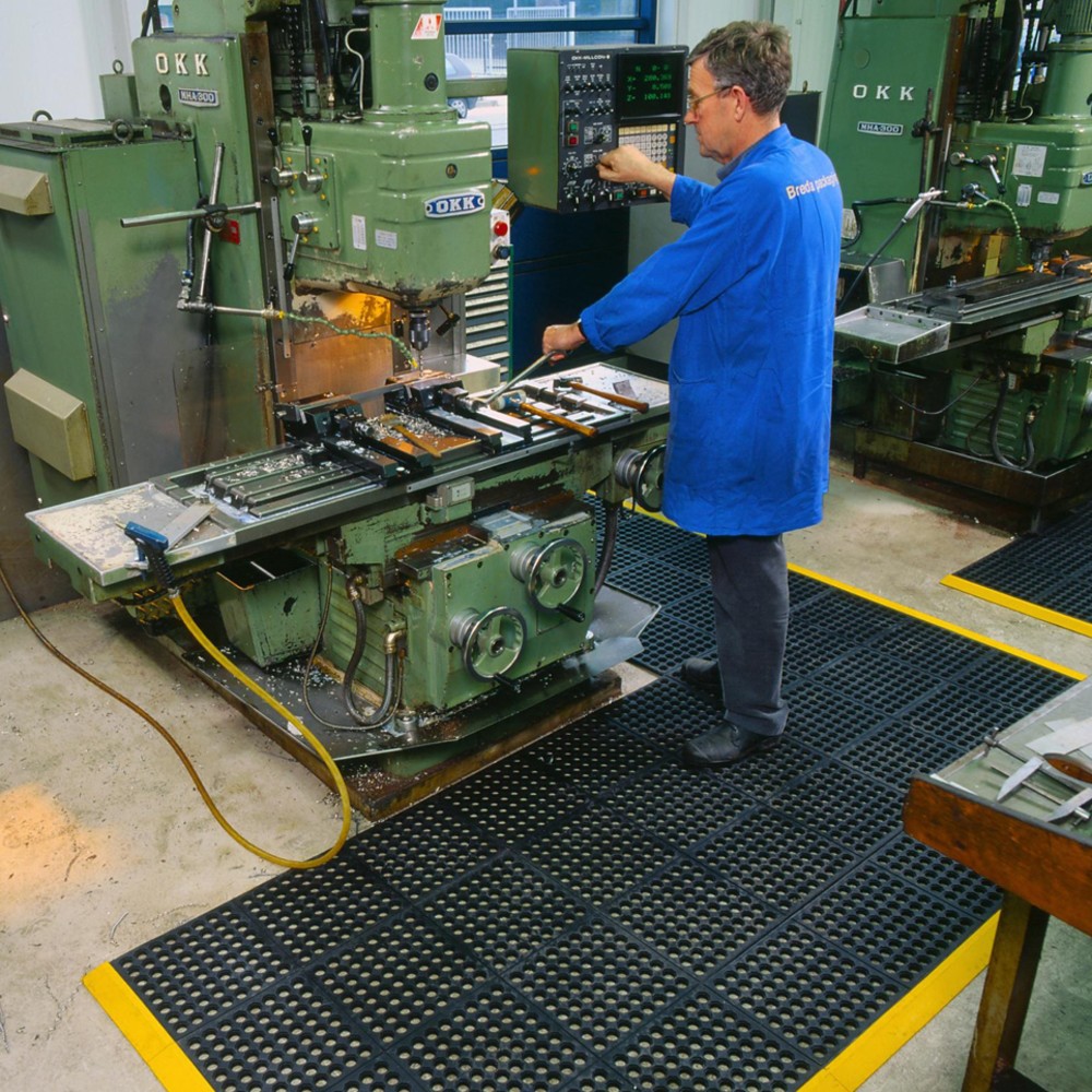 Número de imagen del producto 6: Placa de suelo para puestos de trabajo de montaje, sistema de encajado, perforada, Anchura x Profundidad 910 x 910 mm