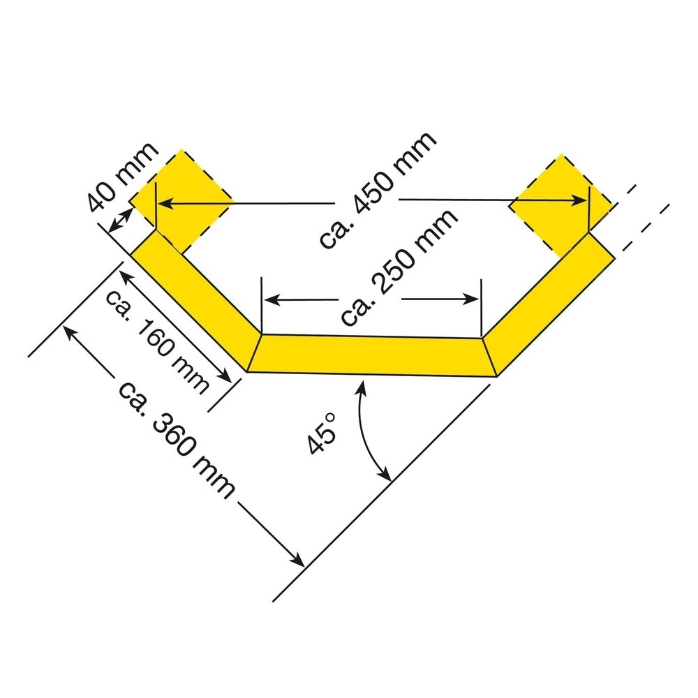 Número de imagen del producto 3: Placas protectoras de perfil en C, esquineras, galvanizadas + revestimiento plástico, amarillo