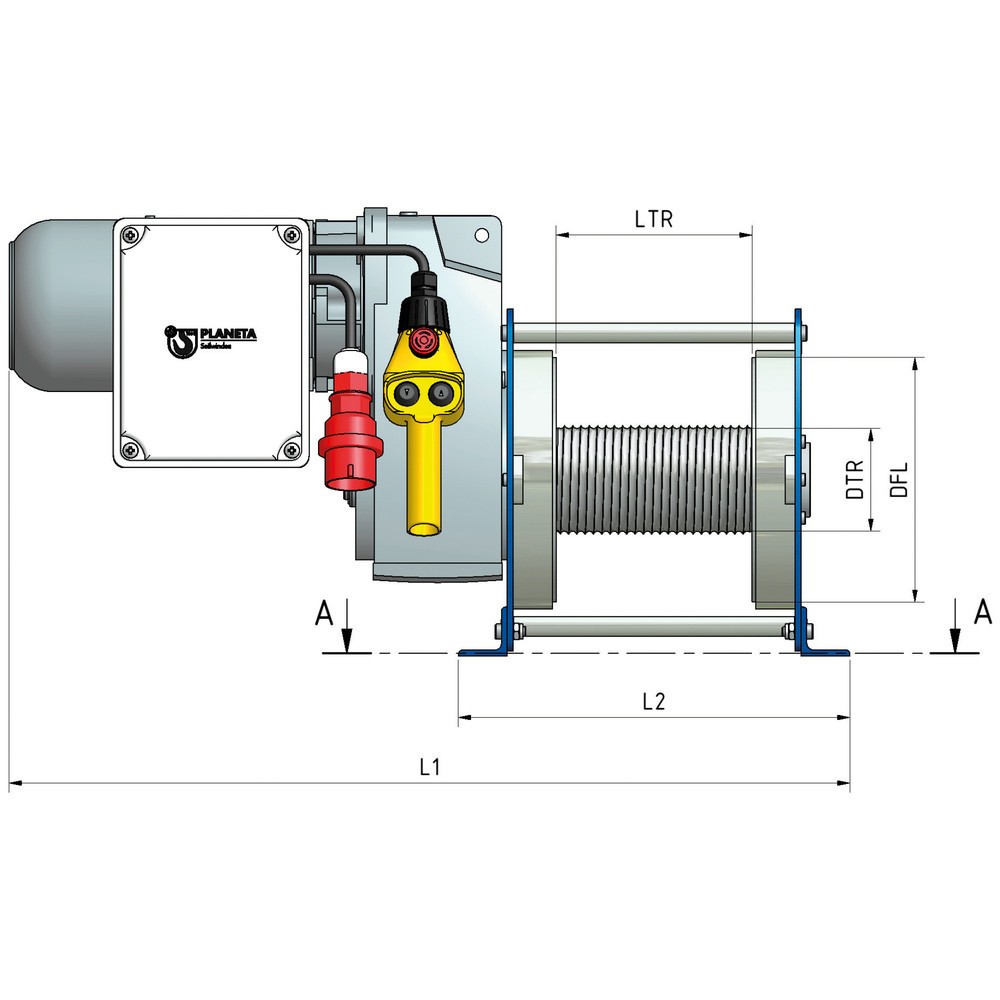 Número de imagen del producto 10: Cabrestante eléctrico PLANETA, longitud de cable 7 m, CC 250 kg, 400 V
