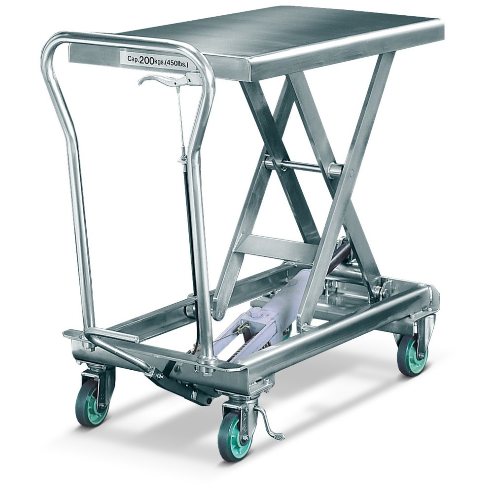Imagen del producto: Plataforma elevadora de tijera de acero inoxidable, CC 150 kg, de 700 x 450 mm