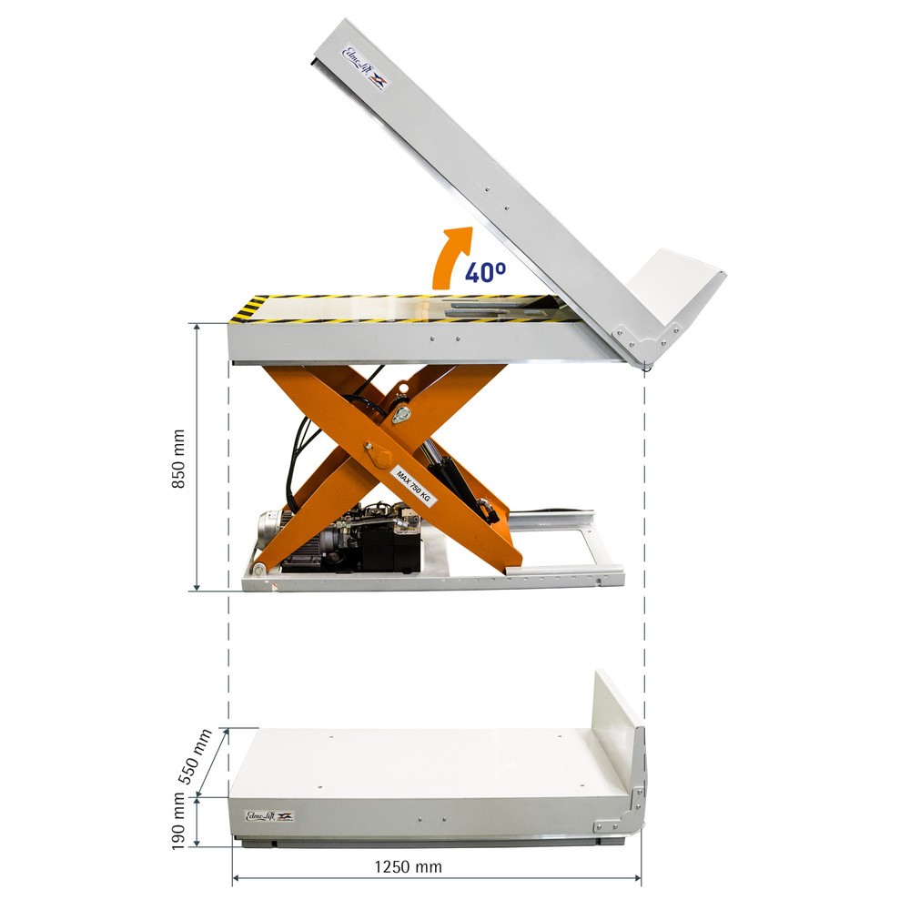 Número de imagen del producto 2: plataforma elevadora de tijera EdmoLift® con función de inclinación