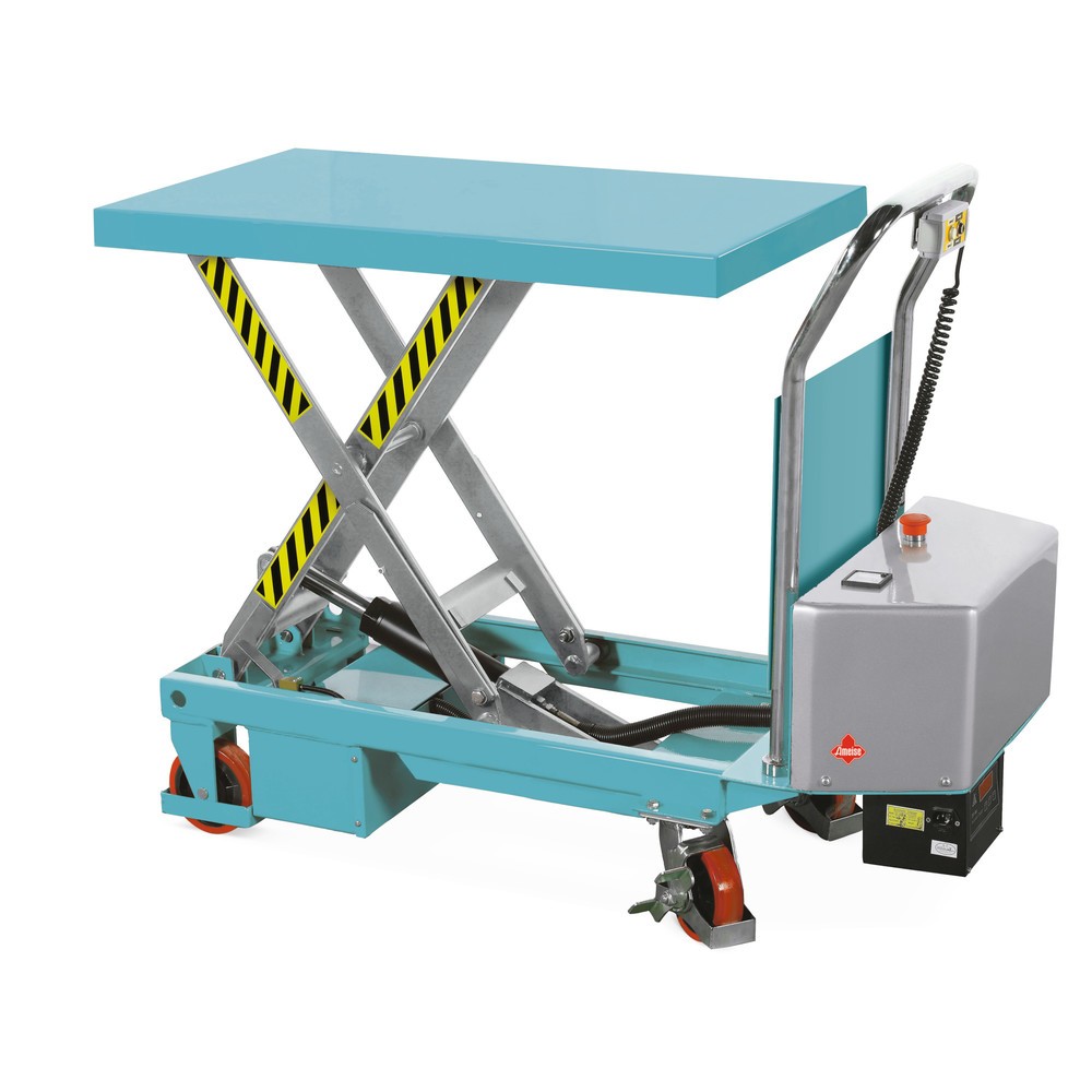Imagen del producto: Carro tijera con mesa elevadora, eléctrico, capacidad 500kg, Ameise®