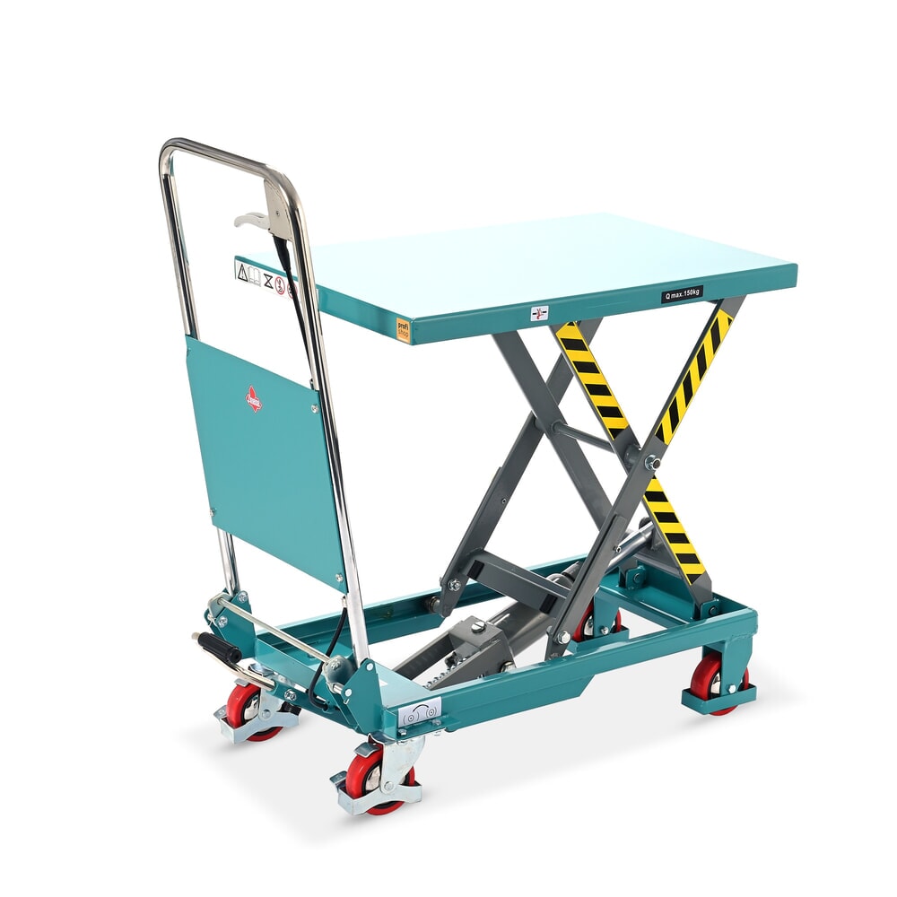 Imagen del producto: Plataforma elevadora móvil de tijera Ameise®, manillar abatible, CC 150 kg, plataforma de 700 x 450 mm