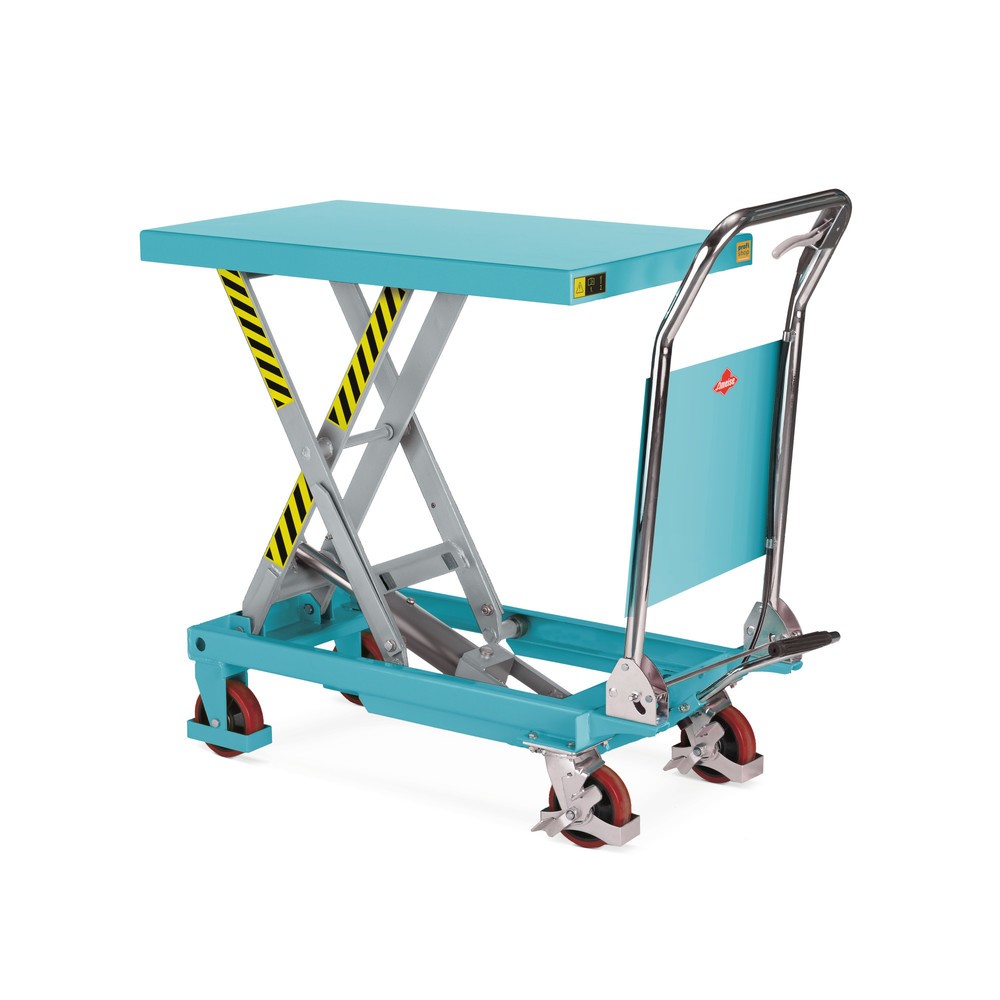 Imagen del producto: Plataforma elevadora móvil de tijera Ameise®, manillar abatible, CC 150 kg, plataforma de 700 x 450 mm
