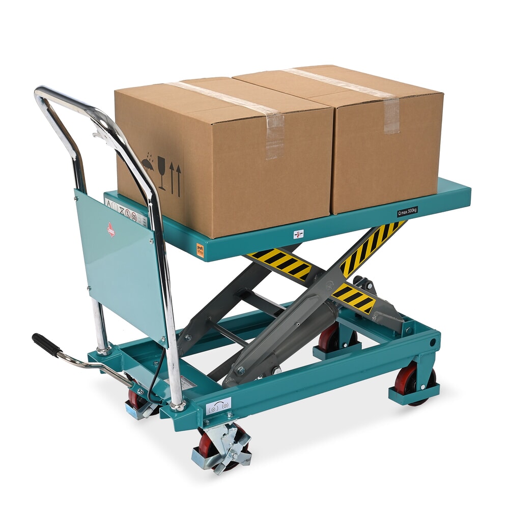 Número de imagen del producto 13: Plataforma elevadora móvil de tijera Ameise®, manillar fijo, CC 500 kg, plataforma de 850 x 500 mm