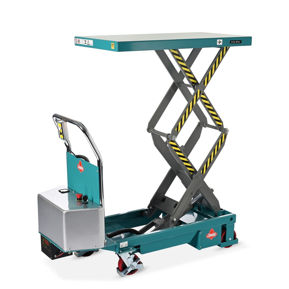 Imagen del producto: Plataforma elevadora móvil de tijera doble Ameise®, eléctrica, CC 350 kg, plataforma de 910 x 500 mm