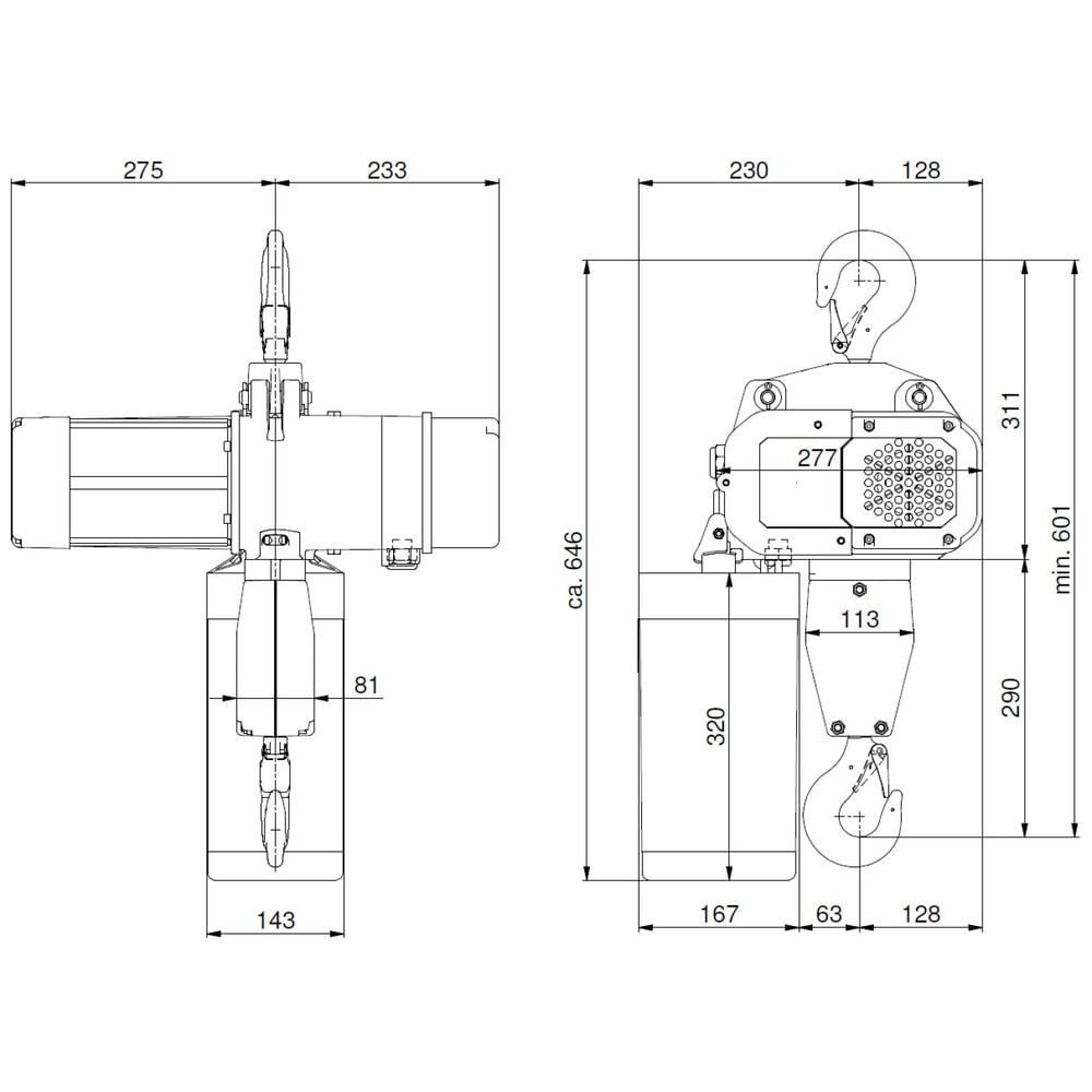 Número de imagen del producto 6: Polipasto de cadena eléctrico LIFTKET S-Line con suspensión de gancho, CC 1.000 kg, 4/1 m/min