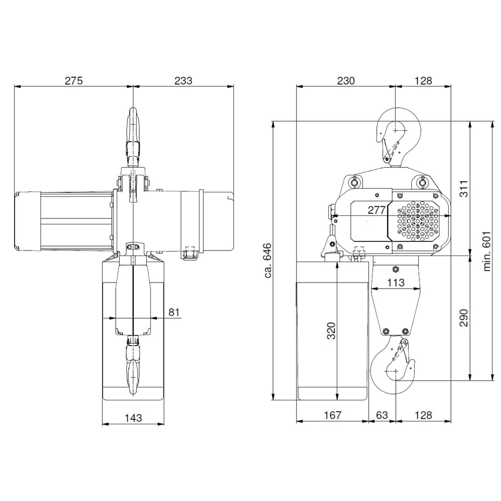 Número de imagen del producto 6: Polipasto de cadena eléctrico LIFTKET S-Line con suspensión de gancho, CC 2.000 kg, 3/0,75 m/min