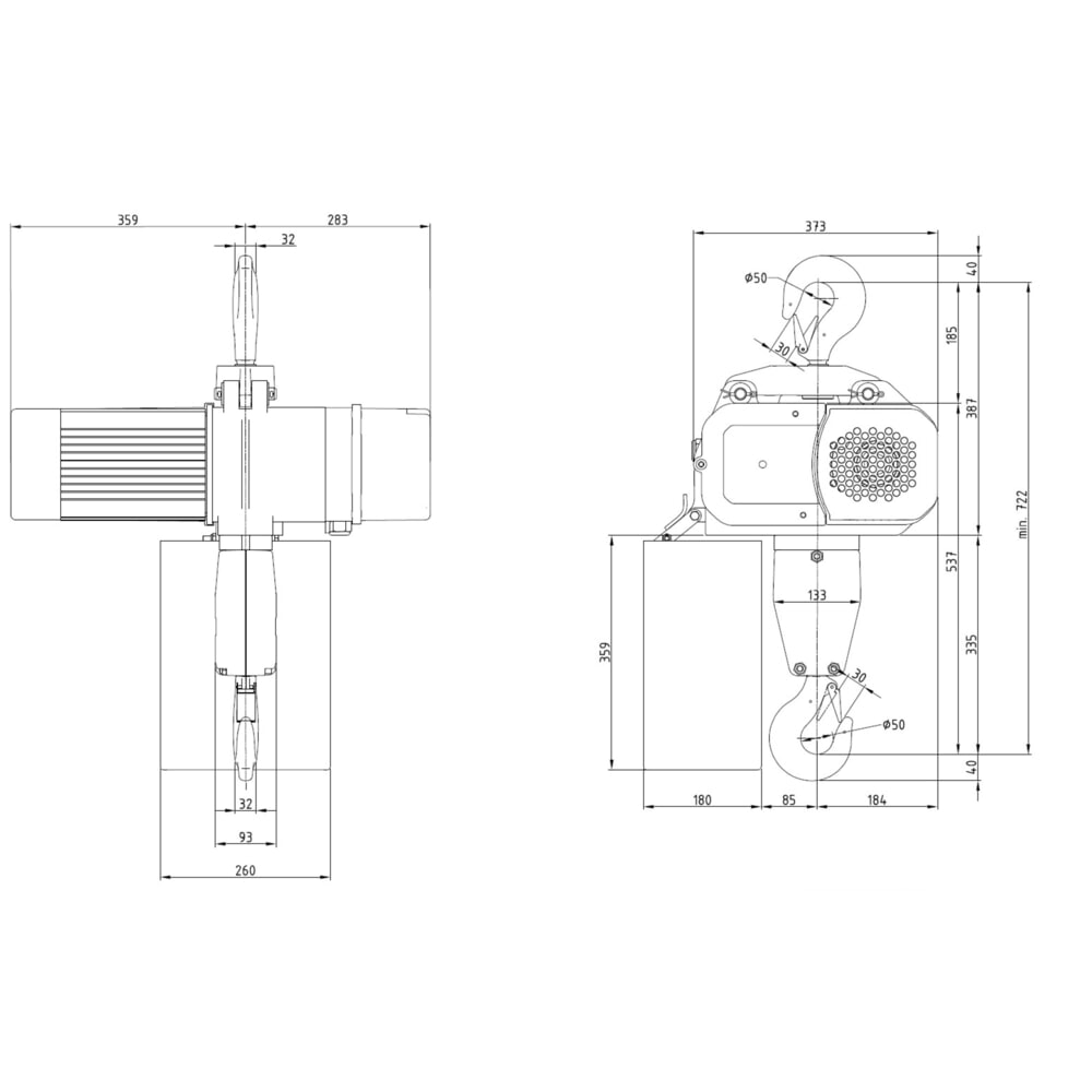 Número de imagen del producto 6: Polipasto de cadena eléctrico LIFTKET S-Line con suspensión de gancho, CC 3.200 kg, 4/1 m/min