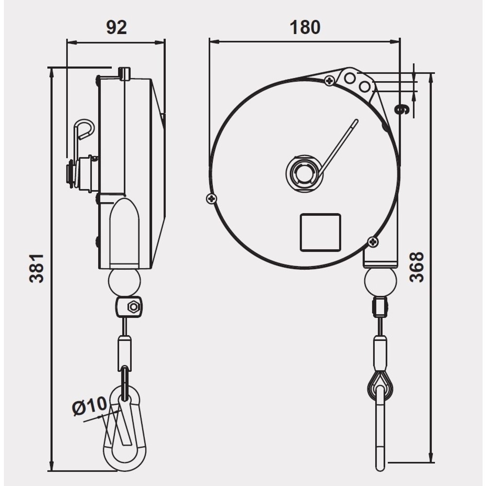 Número de imagen del producto 2: Polipasto de resorte Foodline, extractor de cable de 2,5 m, CC 10-14 kg