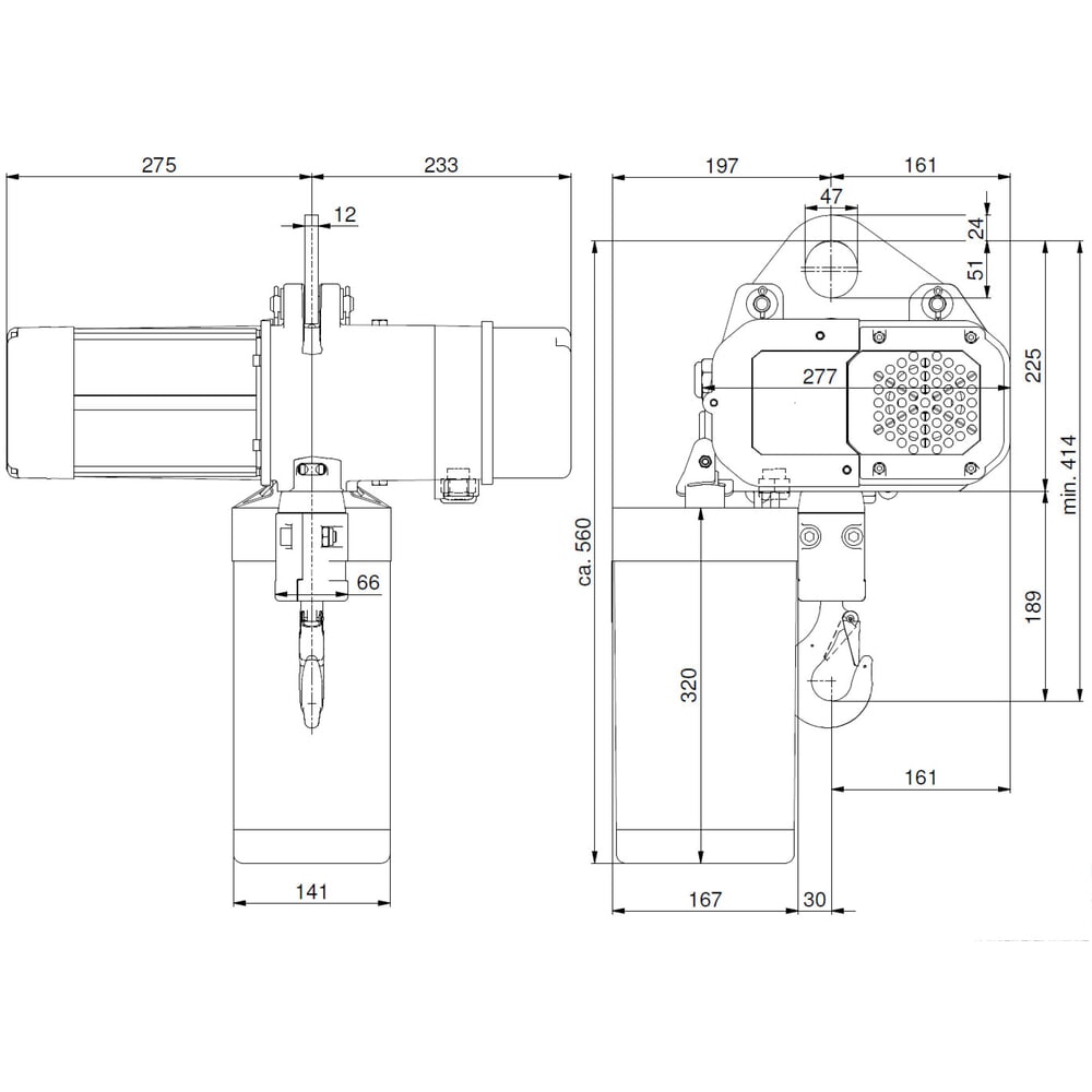 Número de imagen del producto 6: Polipasto eléctrico de cadena LIFTKET S-Line con suspensión de un orificio, capacidad de carga 1.000 kg, 6/1,5 m/min