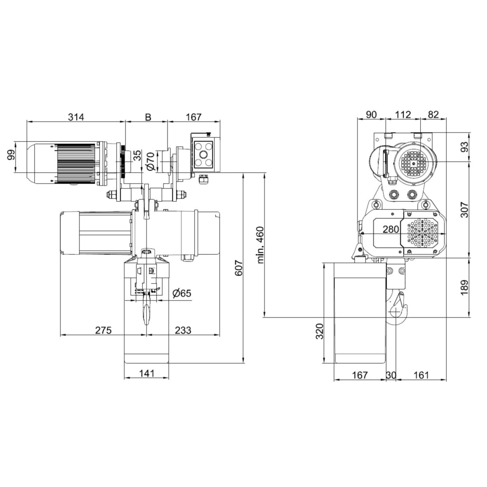 Número de imagen del producto 7: Polipasto eléctrico LIFTKET S-Line con suspensión eléctrica, capacidad de carga 500 kg, 8/2 m/min