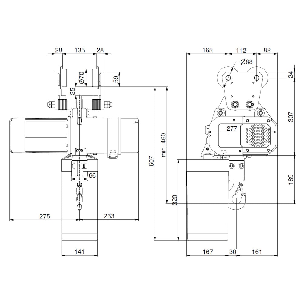 Número de imagen del producto 7: Polipasto eléctrico LIFTKET S-Line con suspensión manual, capacidad de carga 500 kg, 8/2 m/min