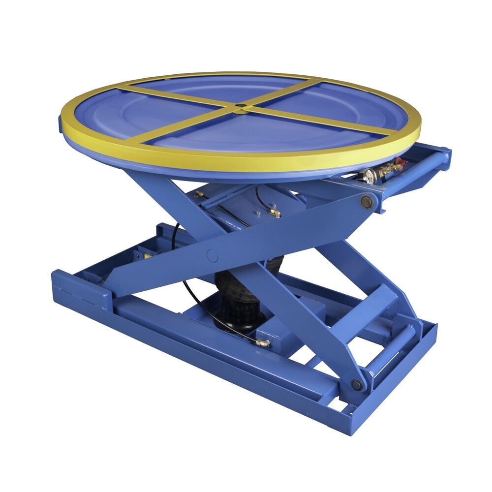 Imagen del producto: Bishamon Posicionador de palets de aire comprimido y extensible con plataforma giratoria, CC 1.400 kg, Ø 1.092 mm