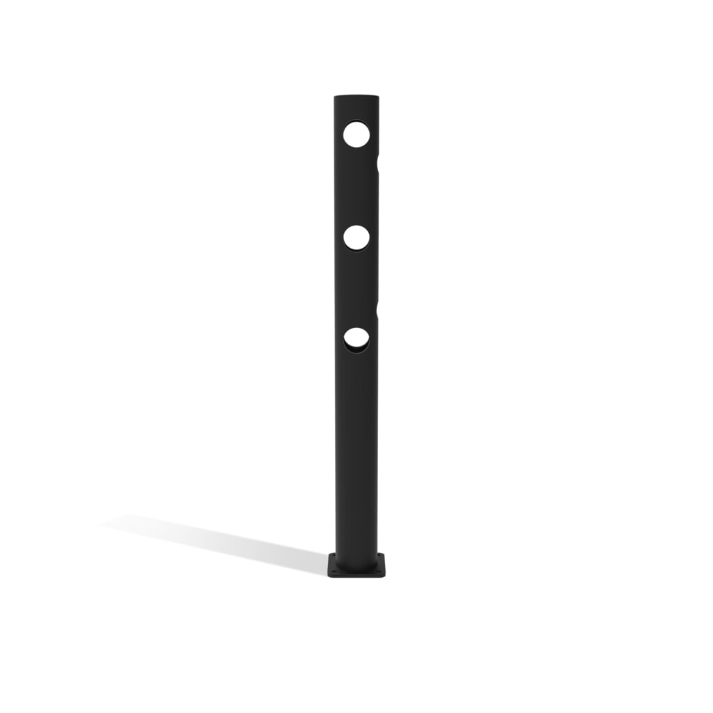 Poste central puerta abatible para rieles de seguridad «Delta», Ø 110 mm, altura 1200 mm, 90° Imagen del producto: Poste central puerta abatible para rieles de seguridad «Delta», Ø 110 mm, altura 1200 mm, 90°