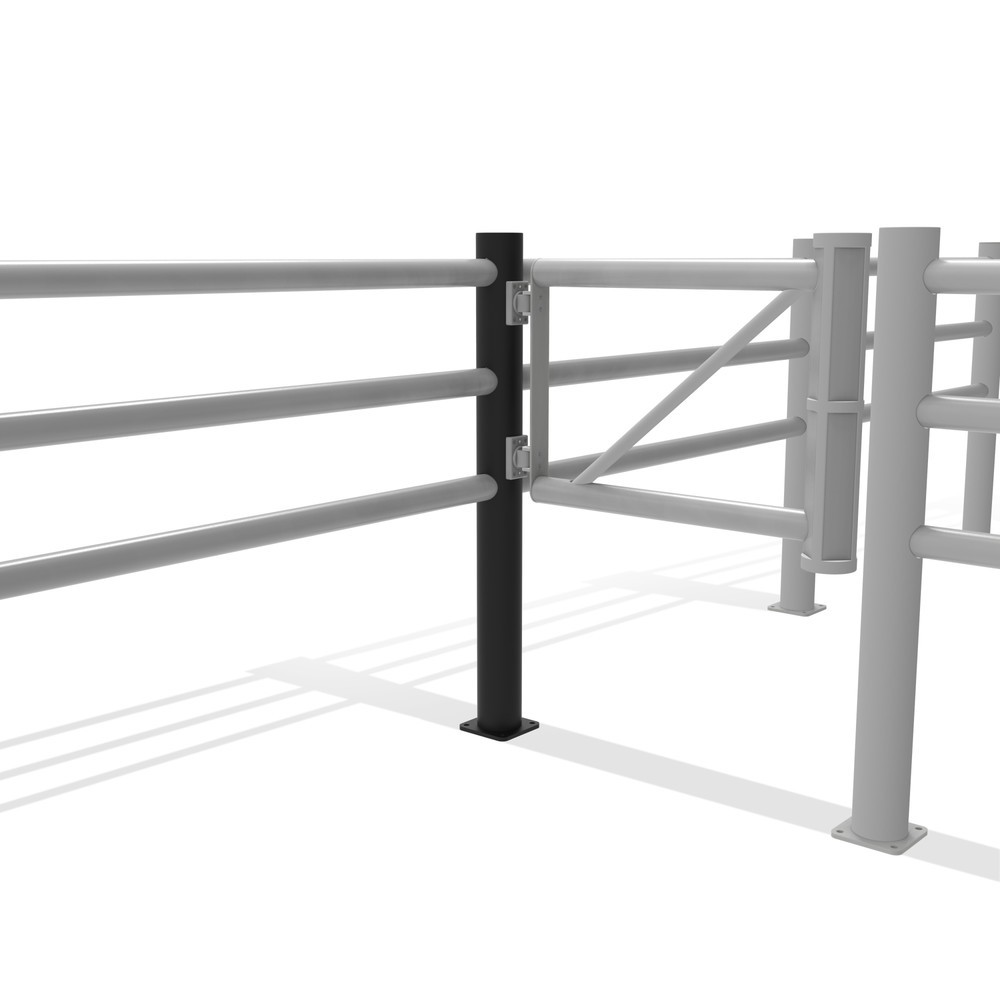 Número de imagen del producto 11: Poste central puerta abatible para rieles de seguridad «Delta», Ø 110 mm, altura 1200 mm, 90°