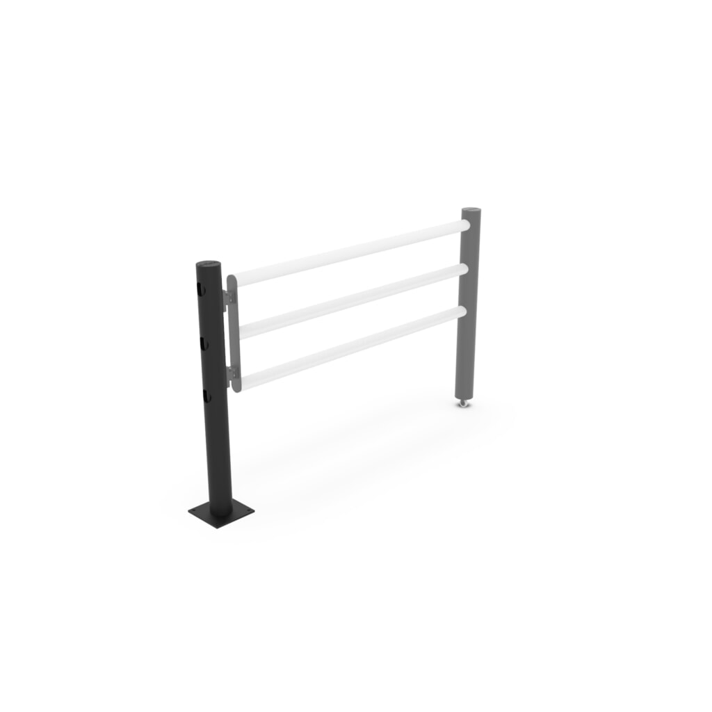 Número de imagen del producto 12: poste central puerta batiente para barandillas de seguridad «Delta», Ø 110 mm, altura 1200 mm