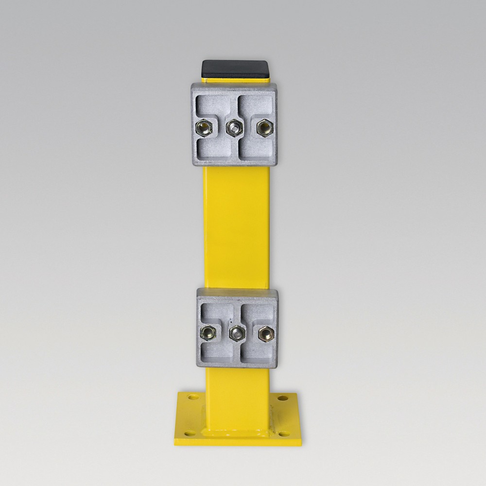 Imagen del producto: Poste de soporte para placas protectoras con perfil en C, aplicación exterior, altura 465 mm, amarillo