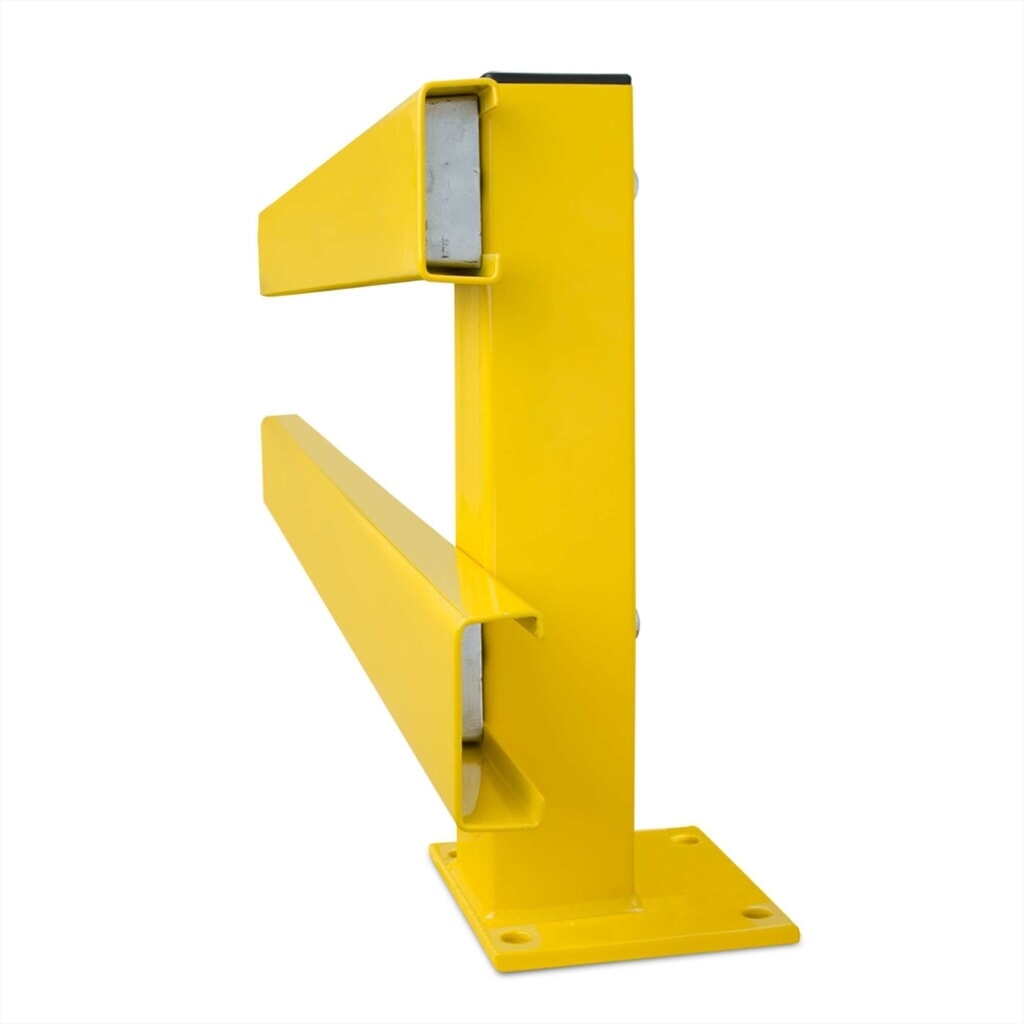 Número de imagen del producto 2: Poste de soporte para placas protectoras con perfil en C, aplicación exterior, altura 465 mm, amarillo
