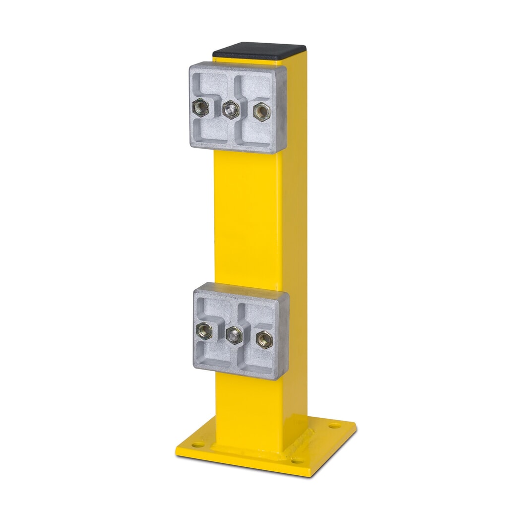 Número de imagen del producto 3: Poste de soporte para placas protectoras con perfil en C, aplicación exterior, altura 465 mm, amarillo