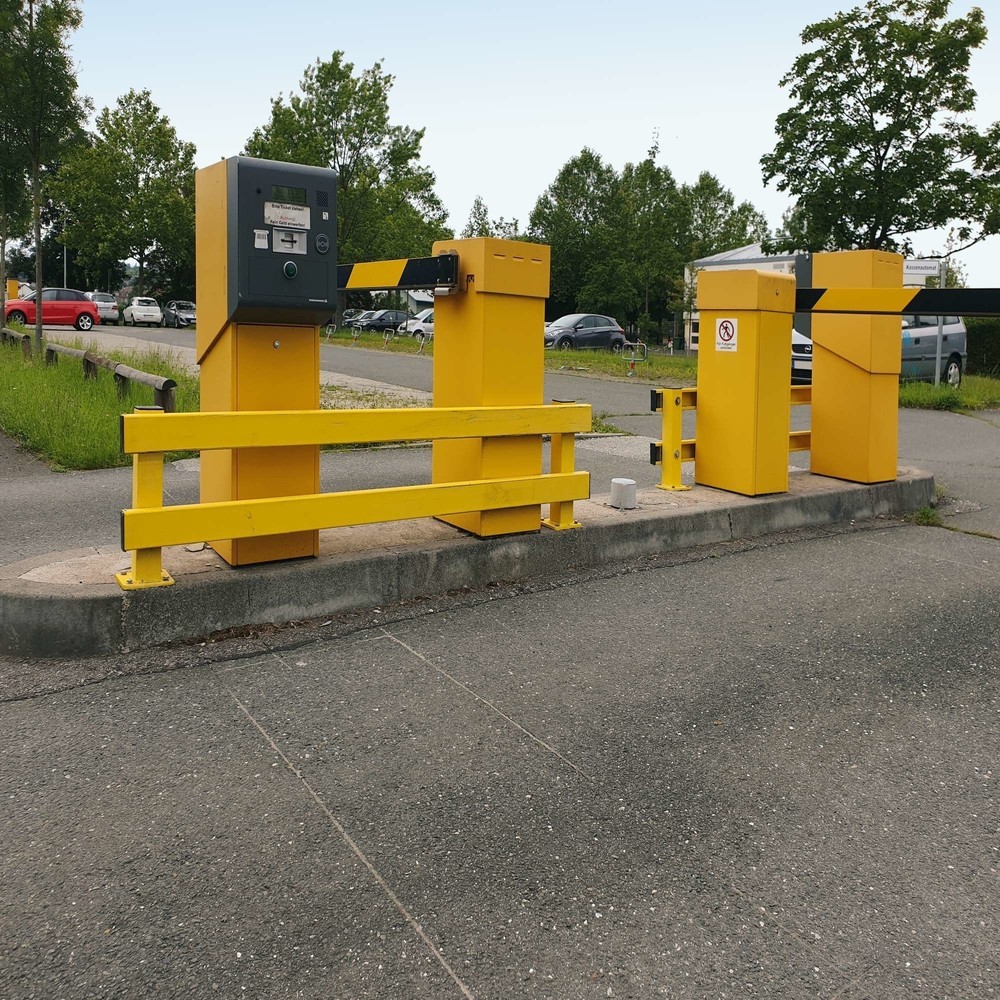 Número de imagen del producto 4: Poste de soporte para placas protectoras con perfil en C, aplicación exterior, altura 465 mm, amarillo