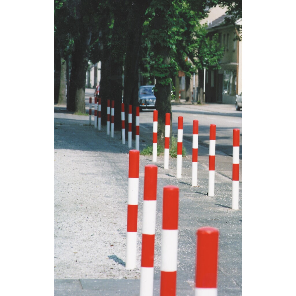 Número de imagen del producto 3: poste MORION, fijo, tubo redondo Ø 60 mm, recubierto de plástico, para fijar en hormigón, sin ojal de cadena