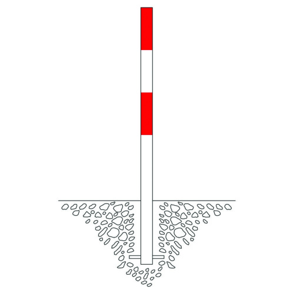 Número de imagen del producto 2: poste MORION, fijo, tubo redondo Ø 60 mm, recubierto de plástico, para fijar en hormigón, sin ojal de cadena