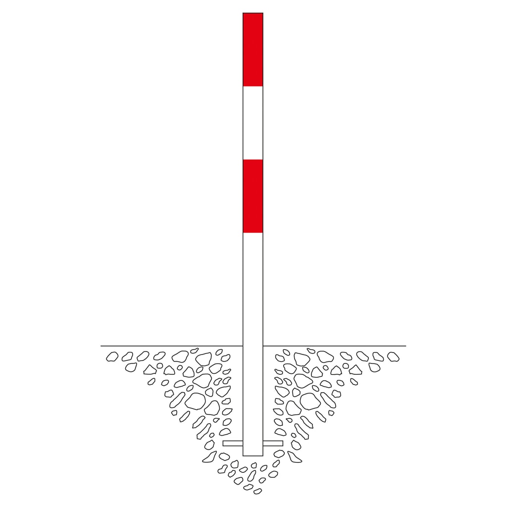 poste MORION, fijo, tubo redondo Ø 60 mm, recubierto de plástico, para fijar en hormigón, sin ojal de cadena Número de imagen del producto 2: poste MORION, fijo, tubo redondo Ø 60 mm, recubierto de plástico, para fijar en hormigón, sin ojal de cadena