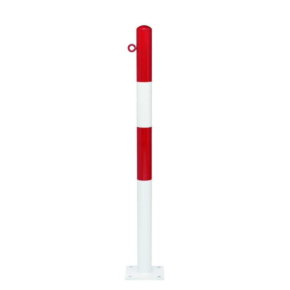 Número de imagen del producto 1: poste MORION, fijo, tubo redondo Ø 60 mm, galvanizado en caliente y barnizado, para clavija, 1 ojal de cadena