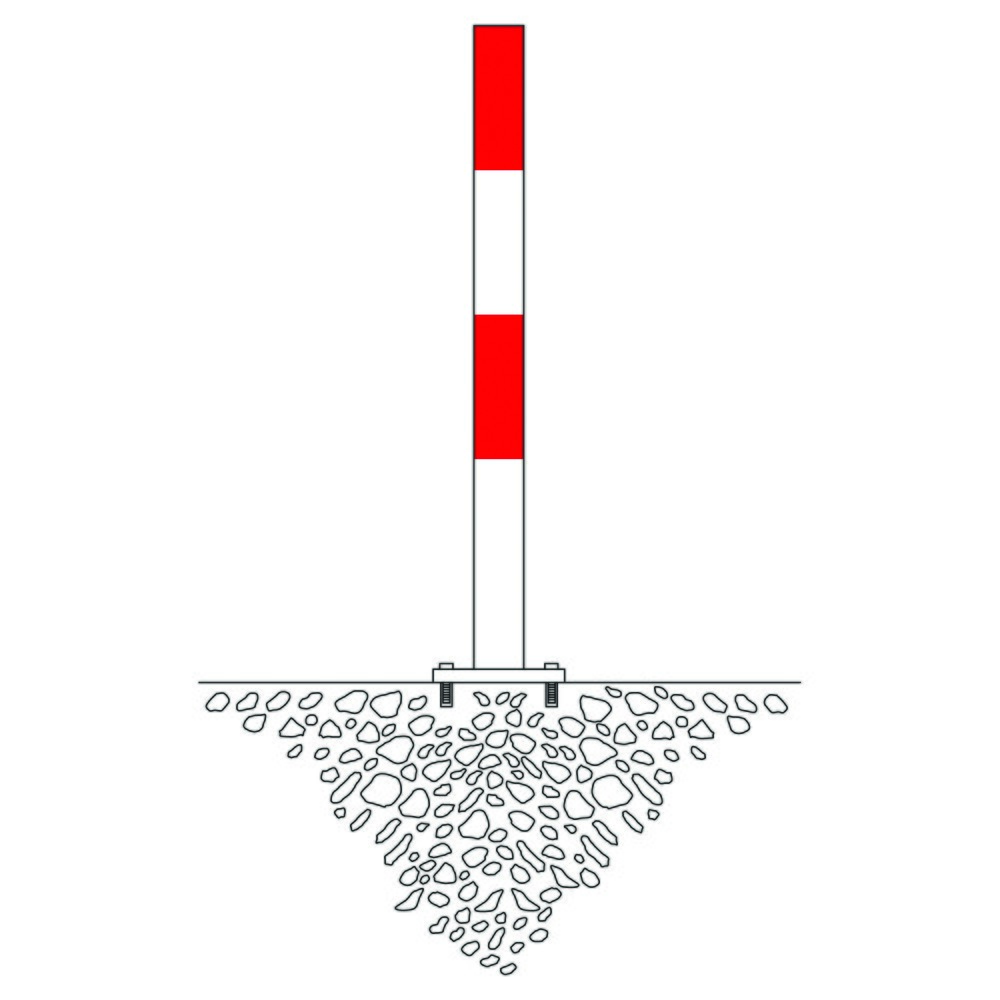 Número de imagen del producto 2: poste fijo MORION, tubo redondo Ø 60 mm, galvanizado en caliente y pintado, para espiga, 2 ojales de cadena