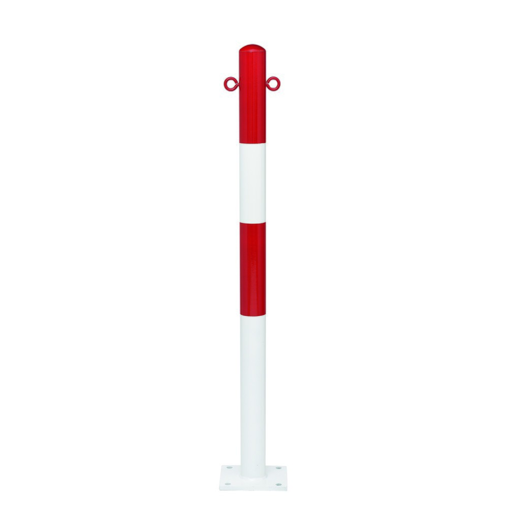 Número de imagen del producto 1: poste fijo MORION, tubo redondo Ø 60 mm, galvanizado en caliente y pintado, para espiga, 2 ojales de cadena