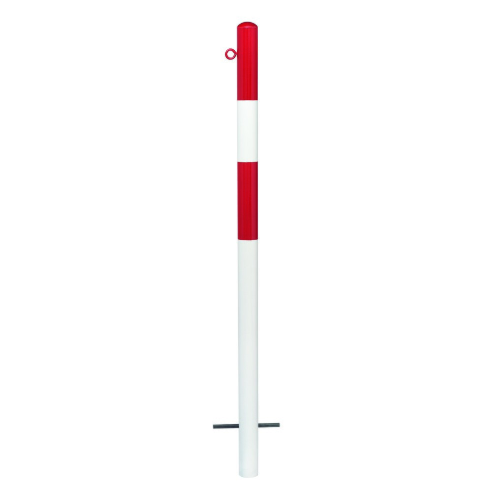Número de imagen del producto 1: poste MORION, fijo, tubo redondo Ø 60 mm, galvanizado en caliente y barnizado, para engarzar en hormigón, 1 ojal de cadena