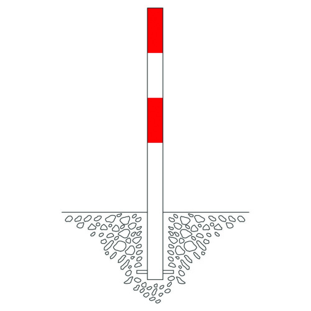 Número de imagen del producto 2: poste MORION, fijo, tubo redondo Ø 76 mm, galvanizado en caliente y pintado, para engarzar en hormigón, 1 ojal de cadena