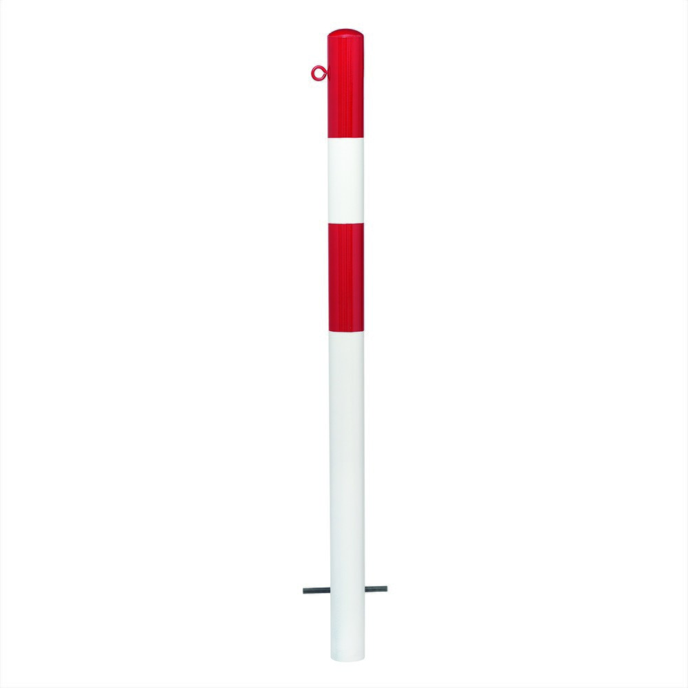 Número de imagen del producto 1: poste MORION, fijo, tubo redondo Ø 76 mm, galvanizado en caliente y pintado, para engarzar en hormigón, 1 ojal de cadena