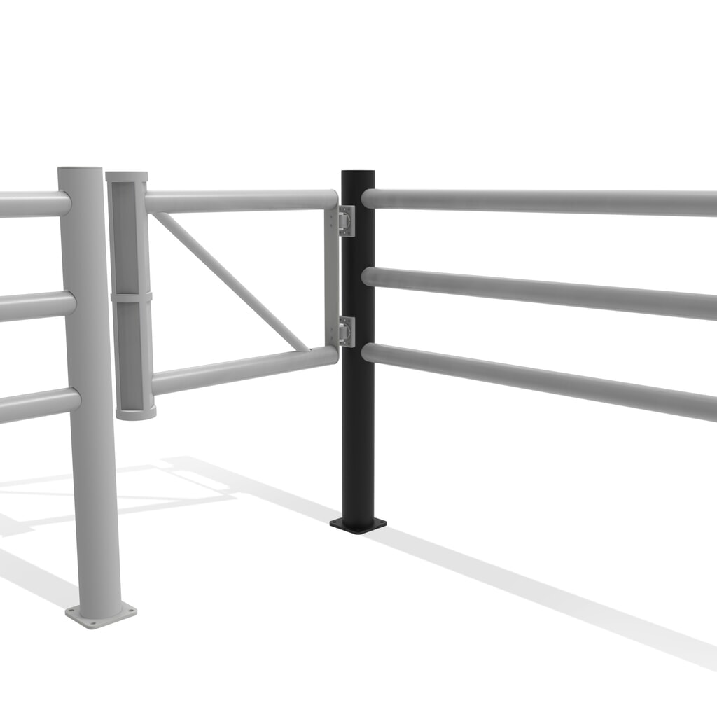 Número de imagen del producto 11: Poste final de puerta batiente dancop, para barandilla de seguridad «Delta», Ø 110 mm, altura 1.200 mm, 90°, izquierda