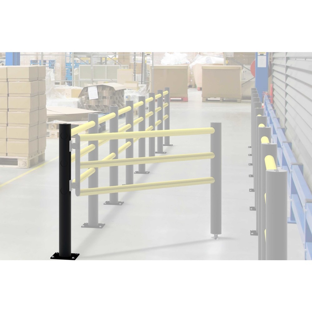Número de imagen del producto 12: Poste final de puerta batiente dancop, para barandilla de seguridad «Delta», Ø 110 mm, altura 1.200 mm, 90°, izquierda