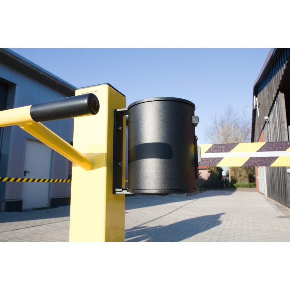 Número de imagen del producto 3: Poste para acordonar con cinta GLA 2000-E REFLECTO, de RS-GUIDESYSTEMS®, longitud 2x 18 m, anchura 50 mm, Poste amarillo, cinta negra/amarilla