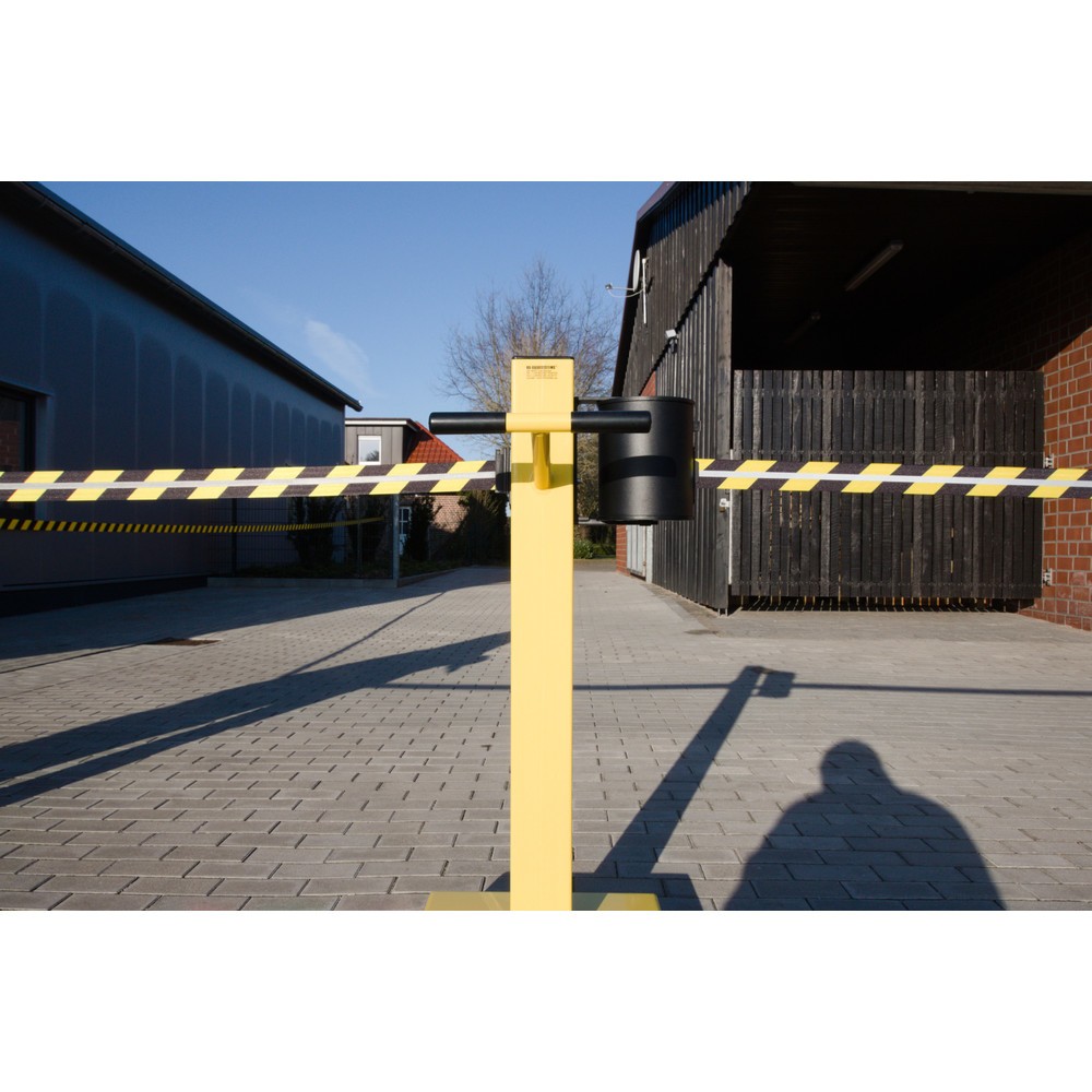 Número de imagen del producto 4: Poste para acordonar con cinta GLA 2000-E REFLECTO, de RS-GUIDESYSTEMS®, longitud 2x 18 m, anchura 50 mm, Poste amarillo, cinta negra/amarilla
